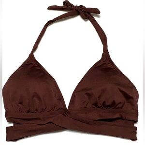 Shade & Shore Women's Size L (12-14) Halter Tie-Back Removable Pads Bikini Top